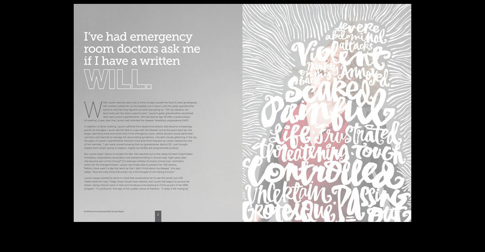 Hand lettering for annual report